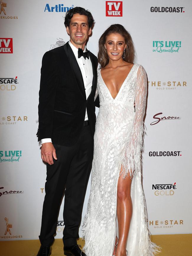 Andy Lee and Rebecca Harding arrive. Picture: Getty