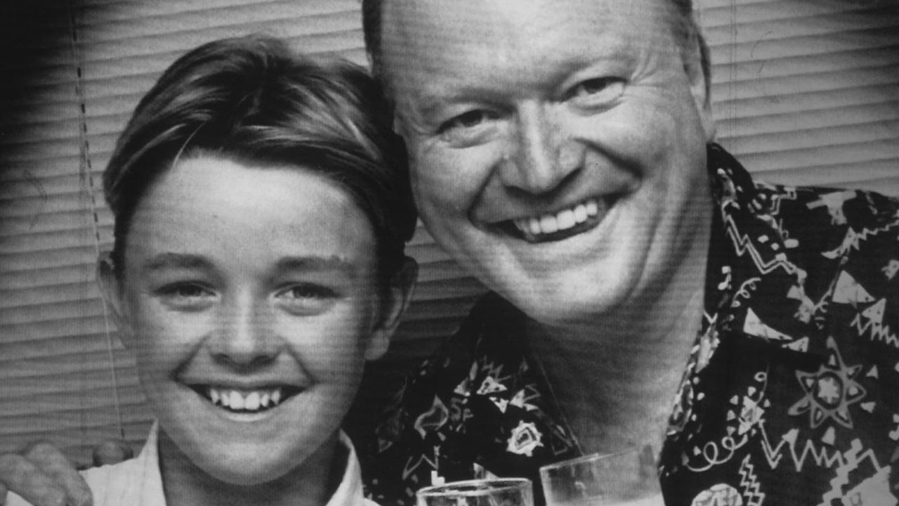 Bert Newton and son Matthew in 1991.