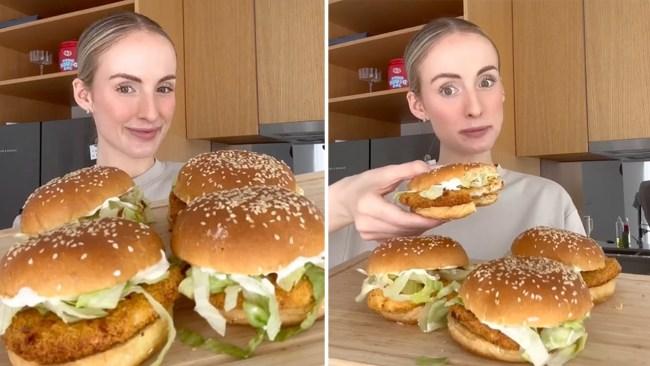 The ALDI burgers were a convincing dupe. Photo: TikTok