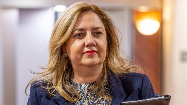 Premier Annastacia Palaszczuk walks into a Labor caucus meeting at Parliament House in March, 2023.