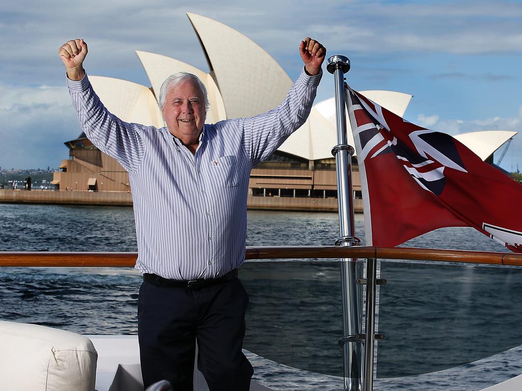 Clive Palmer stayed on his superyacht while he was in Sydney to testify during the trial. Picture: Jane Dempster / The Australian