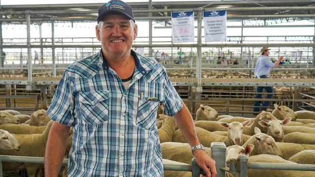 Wimmera Downs breeder Brett Stewart, from Greens Creek, sold about 1700 ewes with an average of $298. Picture: Rachel Simmonds