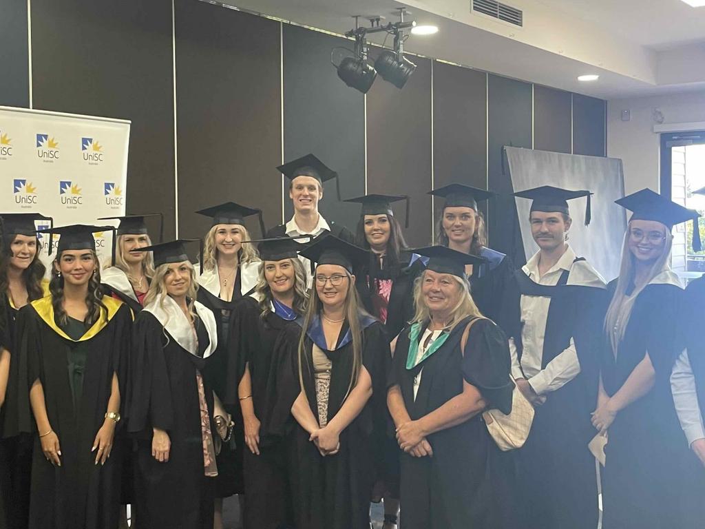 The University of the Sunshine Coast midyear Fraser Coast campus graduation class at the Beach House Hotel on October 12, 2023.