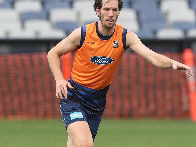 Darcy Fort. Geelong Cats training ahead of the grand final rematch, 05th May 2021. Picture: Peter Ristevski