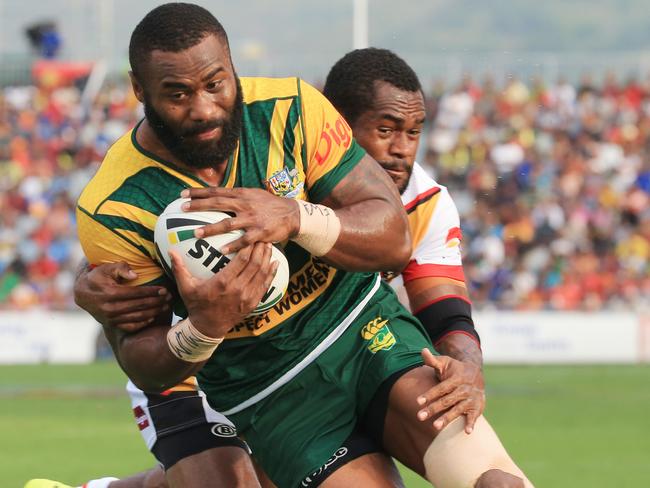 Semi Radradra in action for the PM's XIII against Papua New Guinea. pic Mark Evans