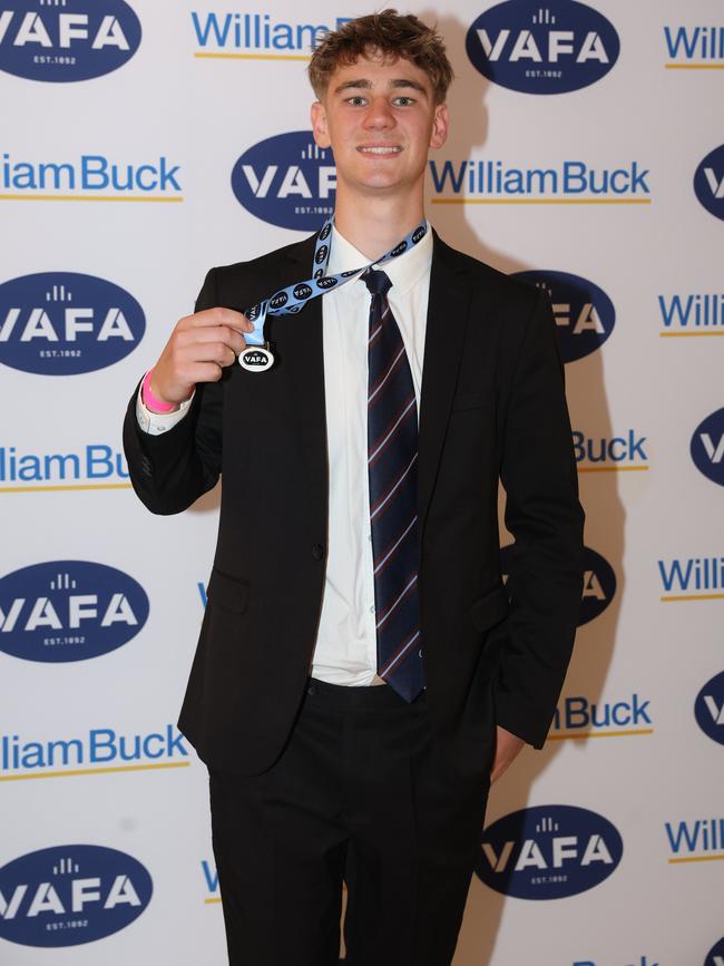 MELBOURNE, AUSTRALIA – OCTOBER 9 2024Samuel Bailey at the VAFA Awards Night at the San Remo Ballroom in Carlton on October 9, 2024Picture: Brendan Beckett