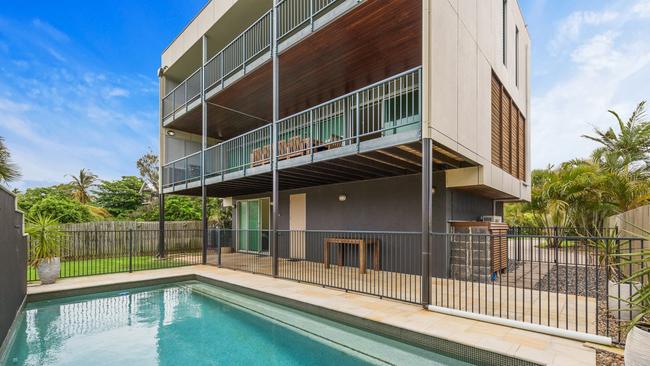 The three-level property boasted an in-ground pool with water feature. Picture: Contributed