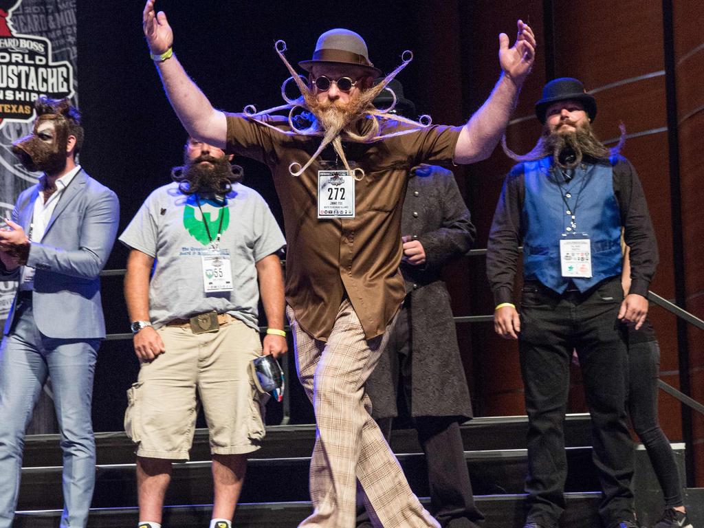 Competitor Jimmy Fox at the 2017 Remington Beard Boss World Beard and Moustache Championships held at the Long Center for the Performing Arts on September 3, 2017 in Austin, Texas. PIcture: AFP