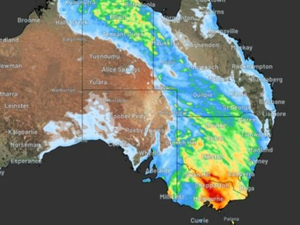 Rain forecast for Tuesday after Easter. Picture WeatherZone.JPG