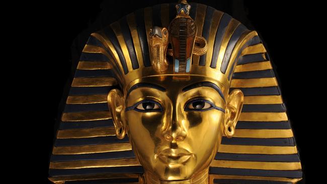 King Tutankhamun’s gold death mask in The Egyptian Museum, Cairo.