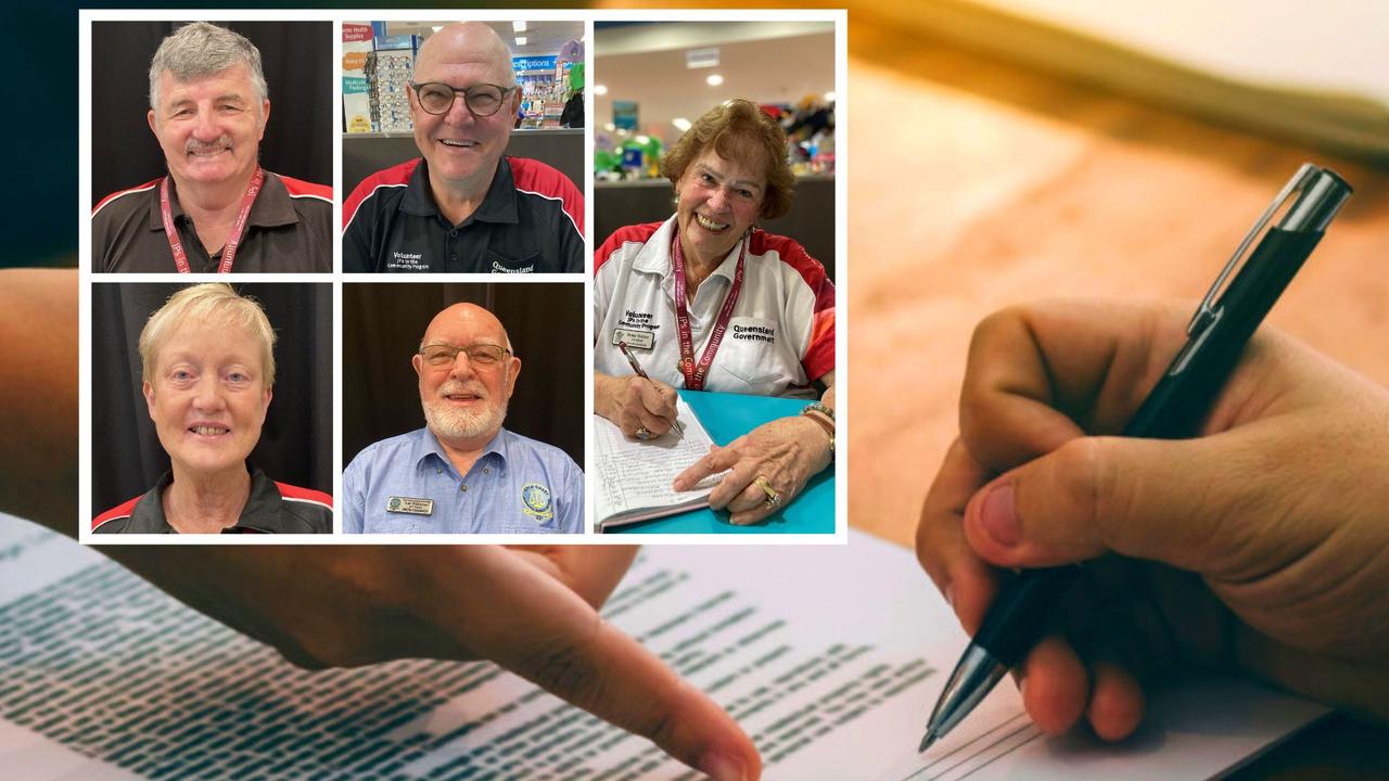 The Gold Coast has a team of JPs, clockwise from top left: Paul Findlay; Anthony Clarey; Helen Staines; Len Wilkinson; and Sue Robertson.