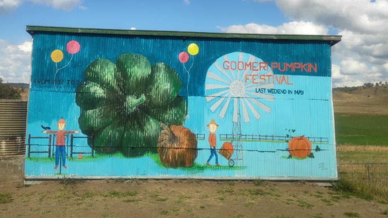 The refreshed Goomeri Pumpkin Festival mural.