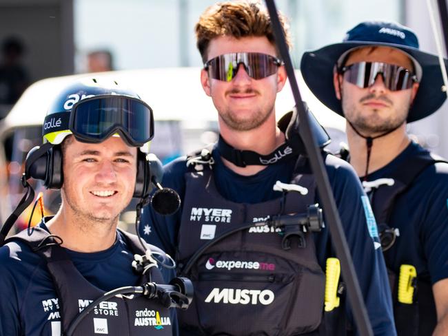 Australian sailors hiit the water for first time in practice for the America's Cup Youth regatta. Picture: Supplied: @sailorgirlhq