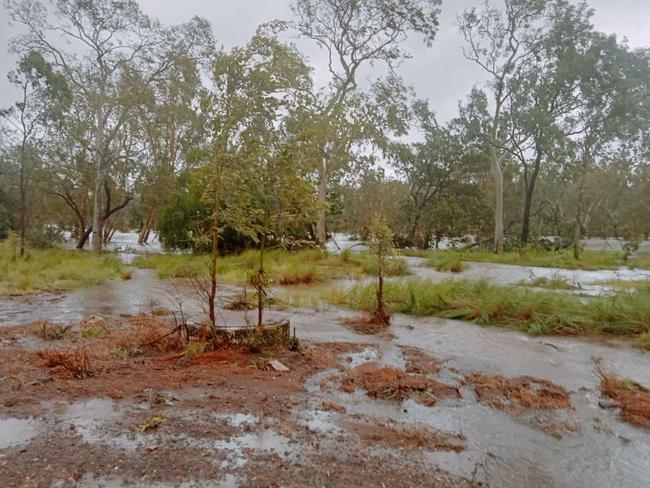 Tropical Cyclone Megan is wreaking havoc in the Angurugu community, Groote Eylandt. Picture: Arirrki Aboriginal Corporation