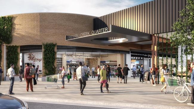 Stage one of Eastern Creek’s newest dining and retail precinct, Eastern Creek Quarter, is expected to open by the end of the year. Picture: Supplied