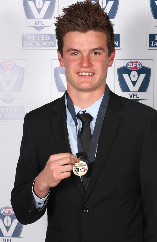 Bayley Fritsch with his Fothergill-Round-Mitchell Medal.