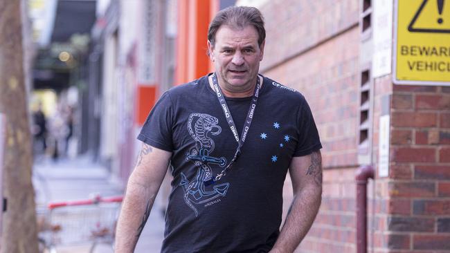 CFMEU Secretary John Setka arrives at the ACTU building in Melbourne this afternoon.