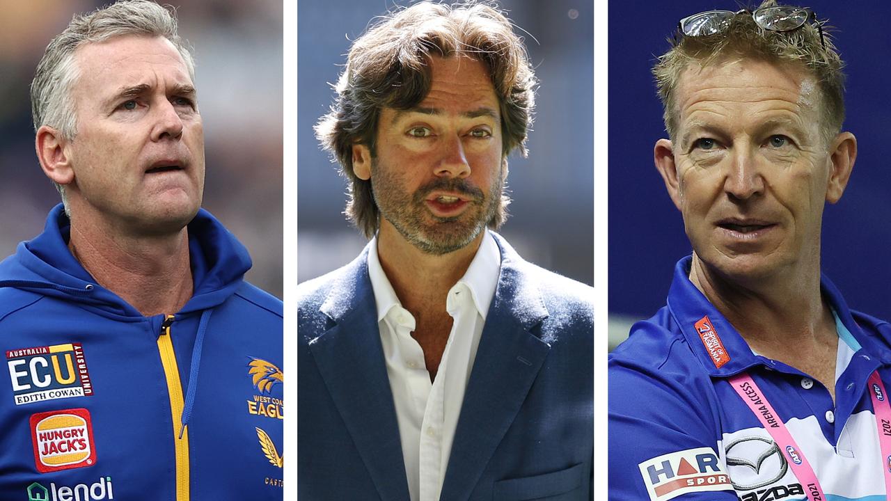 Adam Simpson, Gillon McLachlan and David Noble.