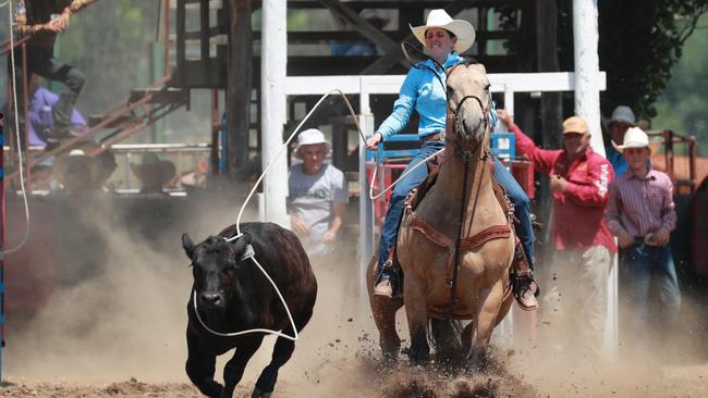 Ellysa Kenny aims to win her favourite event, breakaway roping, at the Emerald Rodeo on June 26. Photo: Barry Richards Photography