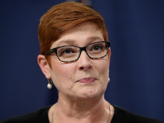 Australian Foreign Minister Marise Payne attends the Australia-Japan Foreign and Defence 2+2 Ministerial Meeting in Wednesday, October 10, 2018. (AAP Image/Dan Himbrechts) NO ARCHIVING