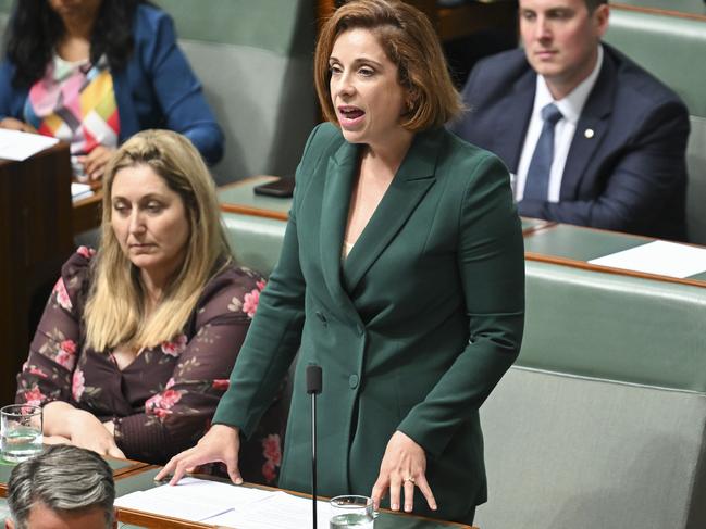 CANBERRA, AUSTRALIA  - NewsWire Photos - November 26, 2024: Anika Wells. Minister for Aged Care during Question Time at Parliament House in Canberra. Picture: NewsWire / Martin Ollman