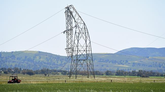 The site of the damaged power towers near Melrose in the state’s Mid North.