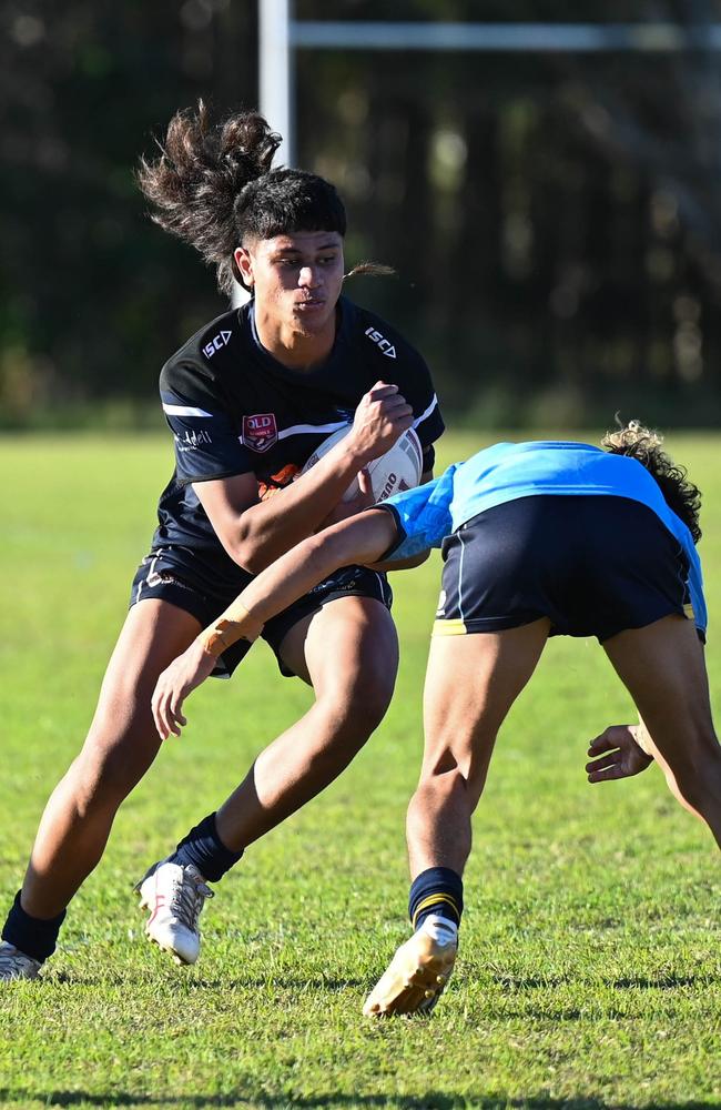 Caloundra SHS rugby league talent Jonathan Leuluai in action. Picture: Kylie McLellan