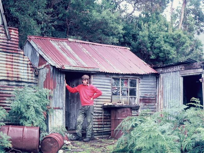 Ian Marmion (Peter's younger brother) at a derelict miner's hut at Cox's Bight in 1975. The image features in Peter Marmion's new book Hidden Worlds. Picture: Peter Marmion