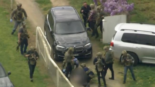 Special Operations Group police shot dead Turvey at a property at Ardmona. Picture: Nine News