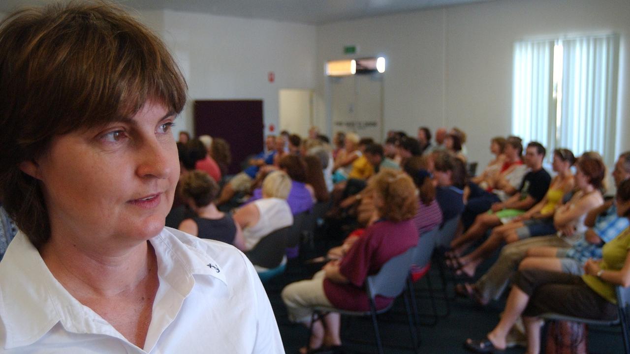 Then-Queensland Teachers Union North Queensland organiser Julieanne Gilbert at the stop work meeting by William Ross State High teachers at the Annandale Community Hall. Picture: Evan Morgan