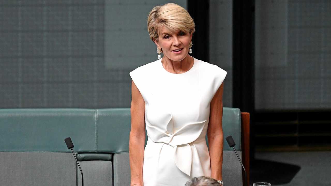 Member for Curtin Julie Bishop announces she will not be contesting the seat of Curtin in the upcoming 2019 Federal Election in the House of Representatives at Parliament House, in Canberra, Thursday, February 21, 2019. (AAP Image/Sam Mooy) NO ARCHIVING. Picture: SAM MOOY