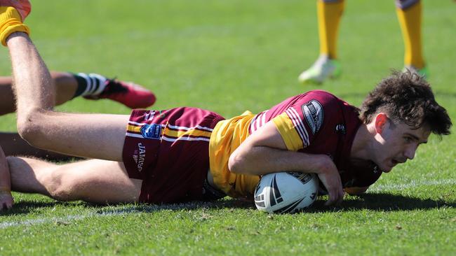 Panthers junior rep Jirah Liddiard scores one of his two tries for Glenmore Park. Picture: Steve Montgomery