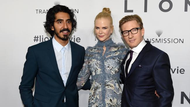 Actors Dev Patel, Nicole Kidman and David Wenham arrive for the Australian premiere of Lion in Sydney. Picture: AAP Image/Paul Miller