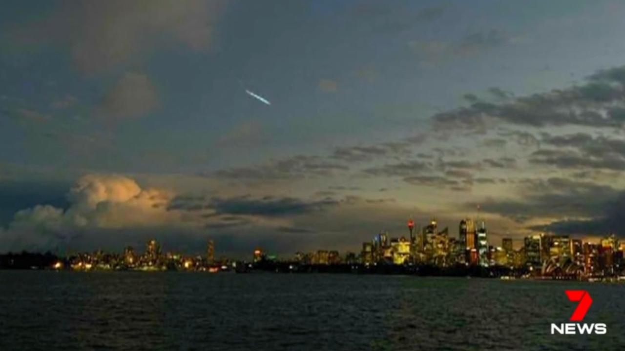 The likely meteor was seen passing over Sydney on Thursday morning. Picture: Channel 7