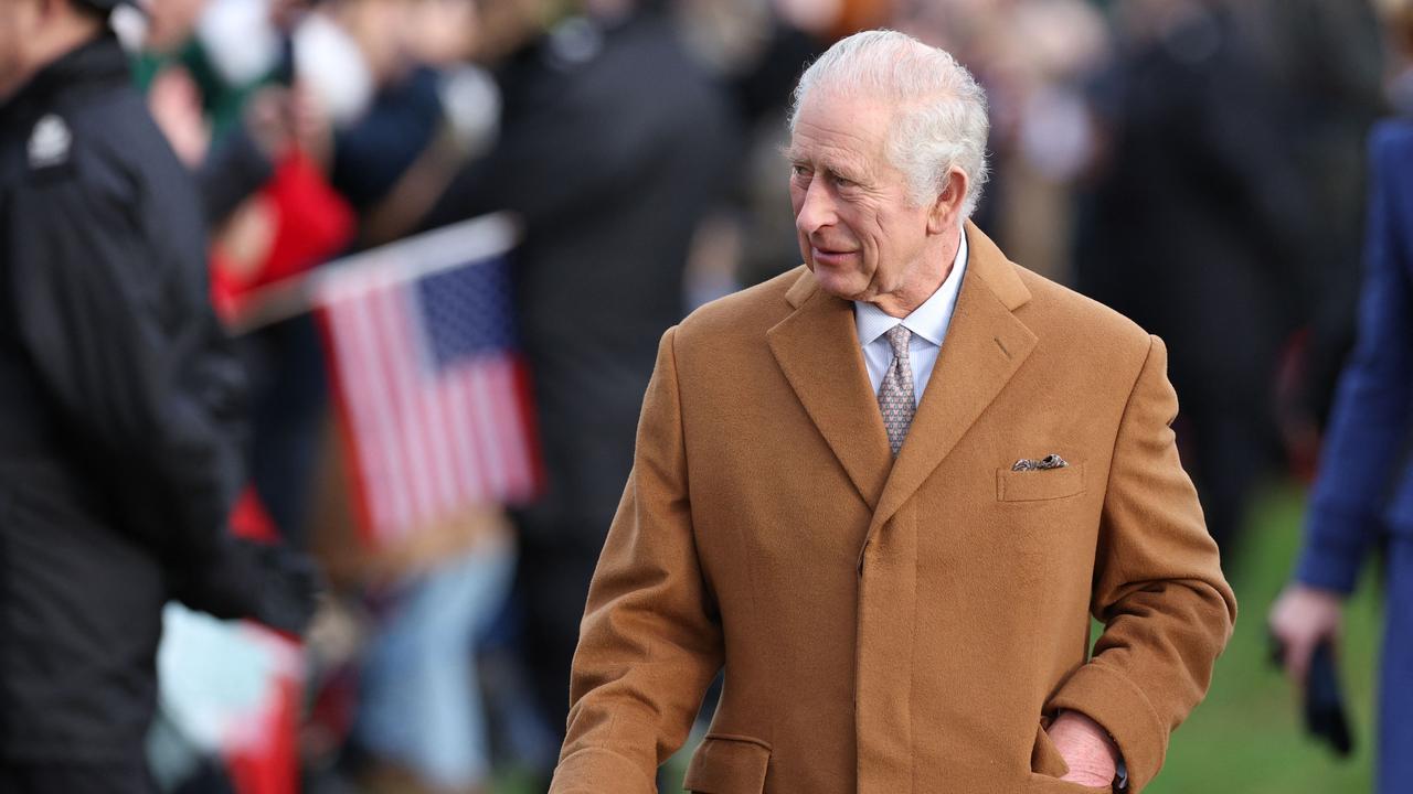 Britain's King Charles III arrives for the Royal Family's traditional Christmas Day service at St Mary Magdalene Church on the Sandringham Estate. Picture: AFP