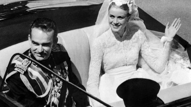 The wedding of Prince Rainier and Grace Kelly, one of the events covered by Susan Kurosawa’s journalist father. Picture: AFP