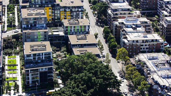 Mortgage brokers and property analysts are seeing a marked change in behaviour as weaker consumer sentiment points to a peak in property prices this year. Above, apartment buildings in Sydney’s inner west. Picture: NCA NewsWire / Gaye Gerard