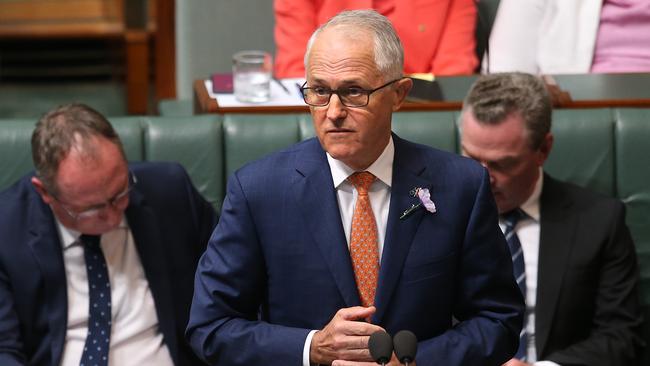 Malcolm Turnbull was grilled in Question Time over Joyce’s relationship. Picture Kym Smith