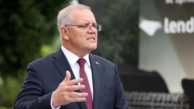 Scott Morrison says he and his government had met Joe Biden’s AUKUS requirements ‘100 per cent’. Picture: Asanka Ratnayake/Getty Images