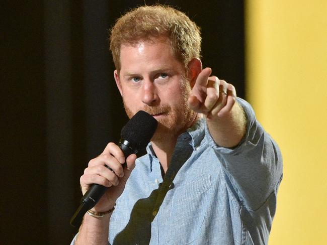 Prince Harry got a standing ovation when he walked onto the stage. Picture: AFP