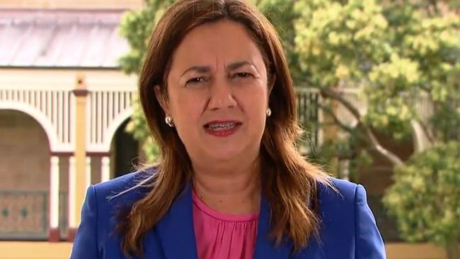 Annastacia Palaszczuk speaks on breakfast TV about Queensland’s border. Picture: Channel 9