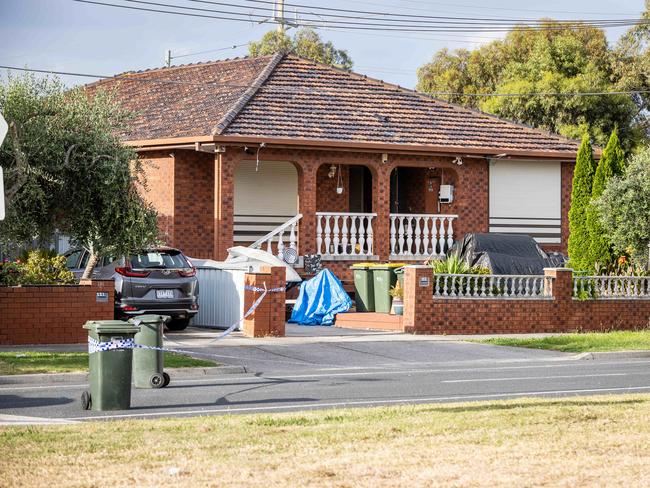 Crime scene, shooting in Barry Rd, Thomastown. Picture: Jake Nowakowski