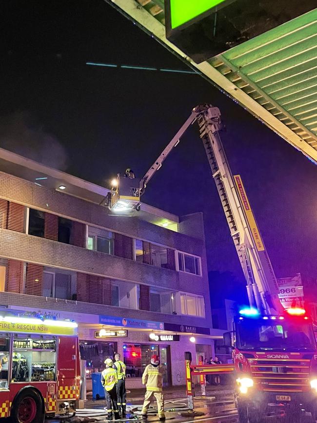 Fire and Rescue NSW crews attended an apartment fire on the third floor on Enmore Rd, Newtown. Picture: Paul Brescia