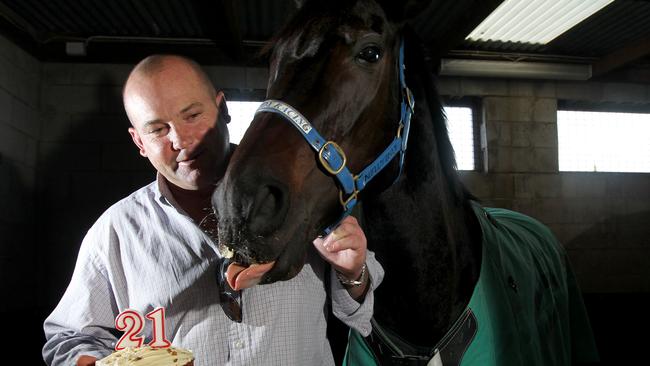 Trainer Peter Moody with Black Caviar.