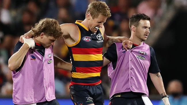 Rory Sloane suffered an ACL injury against Richmond. Picture: Getty Images