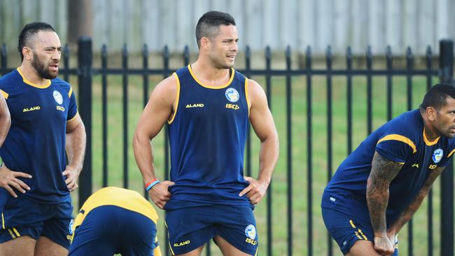 SYDNEY, AUSTRALIA — JANUARY 03: Jarryd Hayne takes part in a Parramatta Eels NRL pre-season training session at Old Saleyards Reserve on January 3, 2018 in Sydney, Australia. (Photo by Mark Evans/Getty Images)