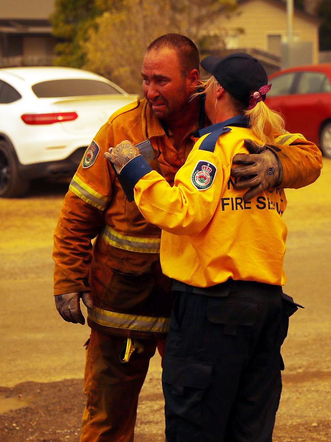 RFS members Kathy and Matty Eyles after saving homes from burning down in Balmoral on December 21. Picture: Sam Ruttyn