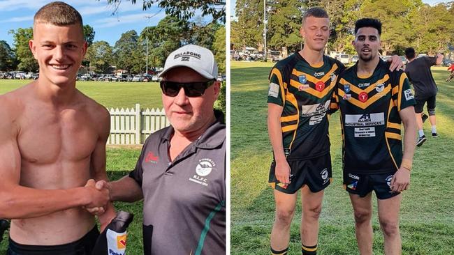Jack Bostock after making his first grade debut for the Stingrays of Shellharbour in 2020. Photos: Stingrays of Shellharbour Facebook