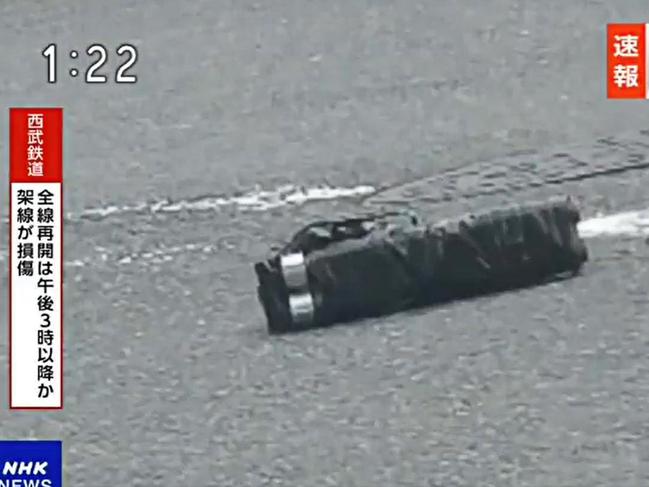 The weapon allegedly used by the suspect. Picture: NHK News