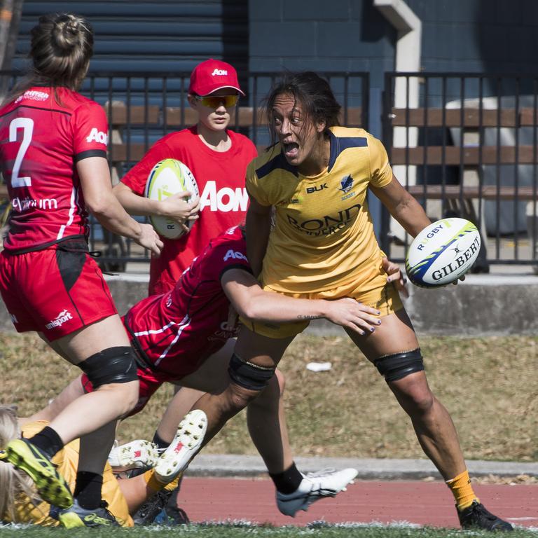 Action from the opening weekend of the Aon Rugby Sevens. Picture: CAVAN FLYNN